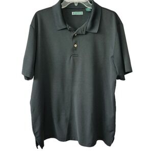 Cubavera Men's XL Polo Shirt Black Solid Textured Casual Golf Casual Sz XL